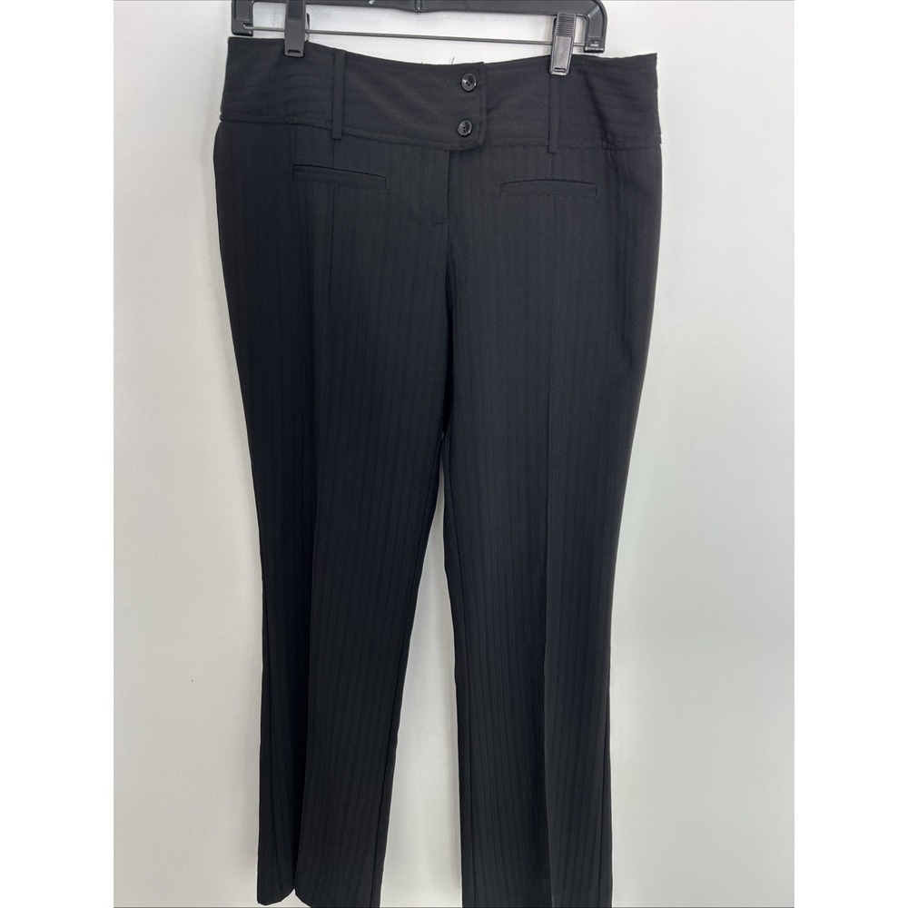 Tracy Evans Limited Women's SZ 11 Black Dress‎ Pants Wide Flat Waist Band Office